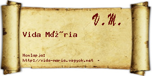 Vida Mária névjegykártya