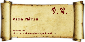 Vida Mária névjegykártya